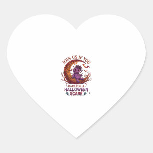 Sticker Cœur Osez Halloween Épouvante Violet Poupée Vaudou Croi