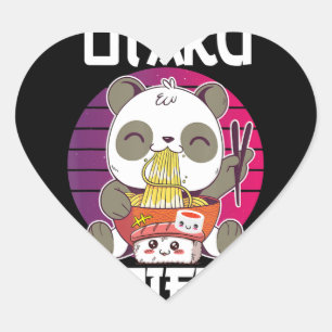 Sticker Cœur Otaku Diet Poanda Ramen Sushi Manga CosplayOotaku