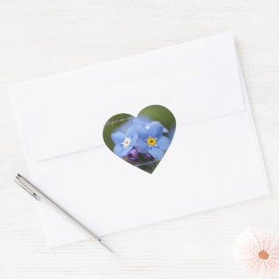 Sticker Cœur Oublie-moi-pas pour toujours et jamais !