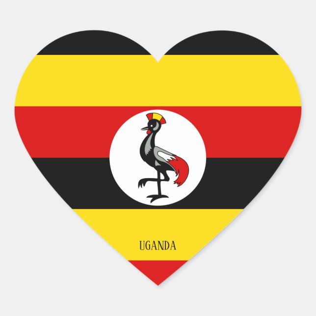 Sticker Cœur Ouganda Drapeau splendide patriotique (Devant)