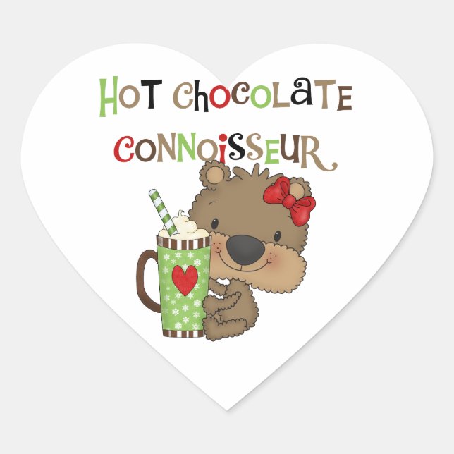 Sticker Cœur Ours chaud de fille de ChocolateConoisseur (Devant)