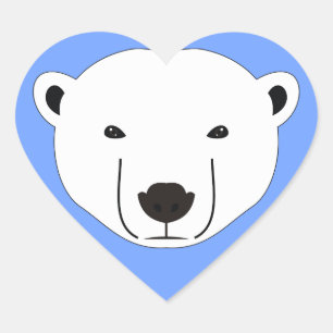 Sticker Cœur Ours polaire