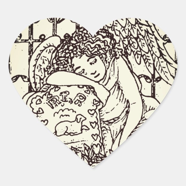 STICKER CŒUR OUVRIR LES BÂTIMENTS DE CEMETTRE DE L'ANGE GARDIEN (Devant)