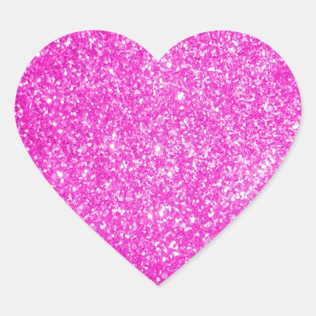 Sticker Cœur Paillette rose (Devant)