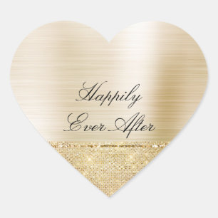 Sticker Cœur Paillettes Glam Or