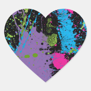 Sticker Cœur Paint Splater