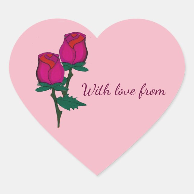 Sticker Cœur Paire d'autocollant cadeau rose (Devant)