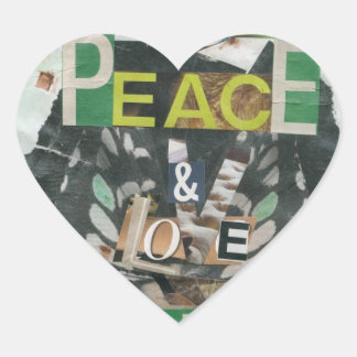 Sticker Cœur Paix et amour verts