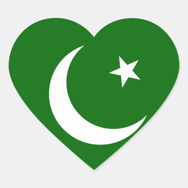 Sticker Cœur pakistan (Devant)