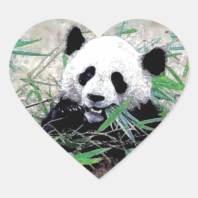 Sticker Cœur Panda (Devant)