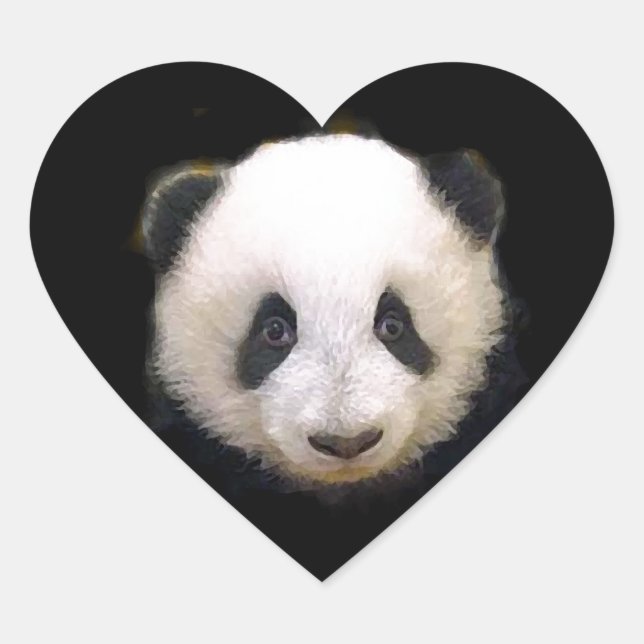 Sticker Cœur Panda bébé (Devant)