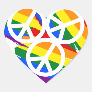 Sticker Cœur Panneau de Paix Multicolor Vibrant - Design Arc-en