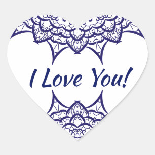 Sticker Cœur Panneau personnalisé bleu "Je t'aime !"