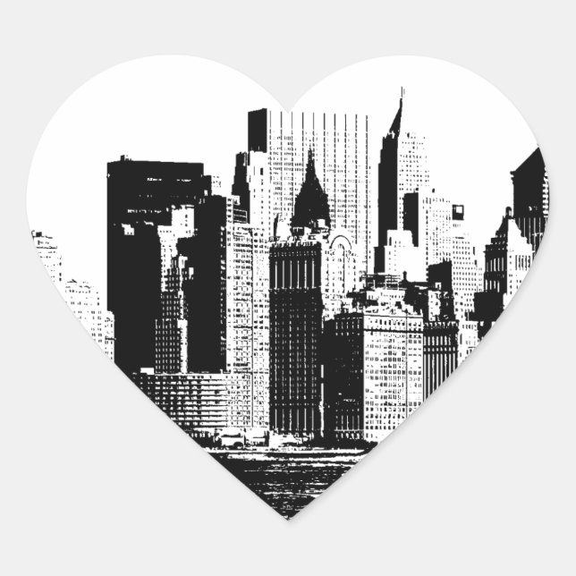 Sticker Coeur Panoramique New York (Devant)