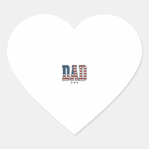 Sticker Cœur Papa patriote Drapeau américain Design vectoriel v