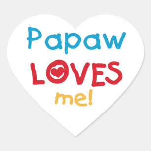 Sticker Cœur Papaw Loves Me T-shirts et cadeaux