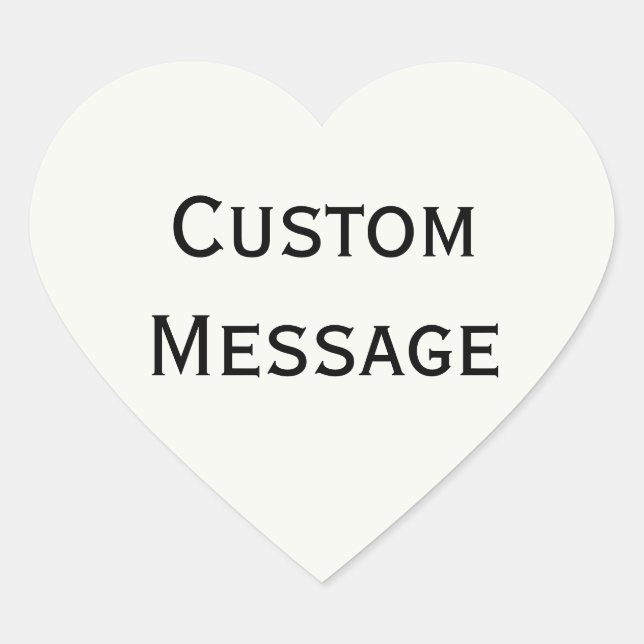 Sticker Cœur Papier blanc avec message personnalisé (Devant)