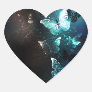 Sticker Cœur Papillons de nuit