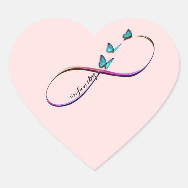 Sticker Cœur papillons infinis (Devant)
