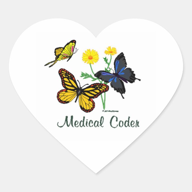 Sticker Cœur Papillons Médicales (Devant)