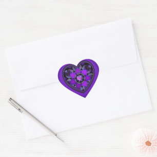 Sticker Cœur Parapluie violet & coeurs.7