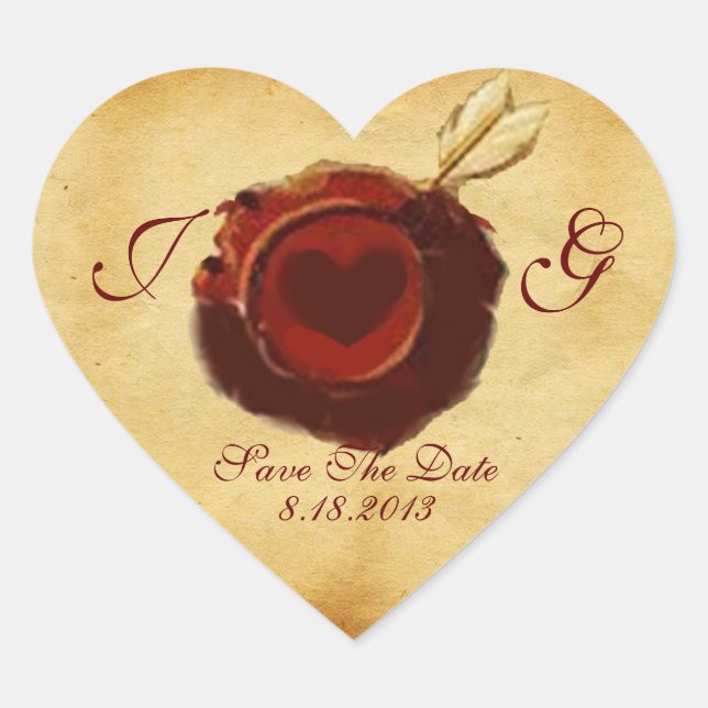 STICKER CŒUR PARCHEMENT DE SCELLULAIRE DE CIRE DU COEUR D'ANGE  (Devant)