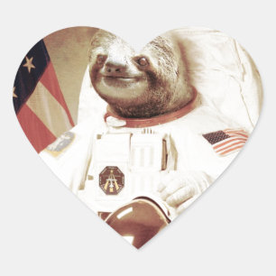 Sticker Cœur Paresse d'astronaute
