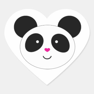 Sticker Cœur Partie de panda