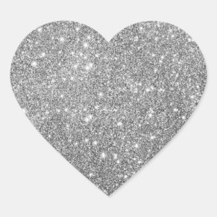 Sticker Coeur Parties scintillant Argent élégant
