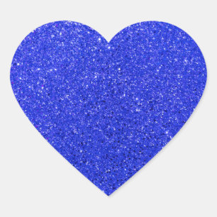 Sticker Cœur Parties scintillant Bleue