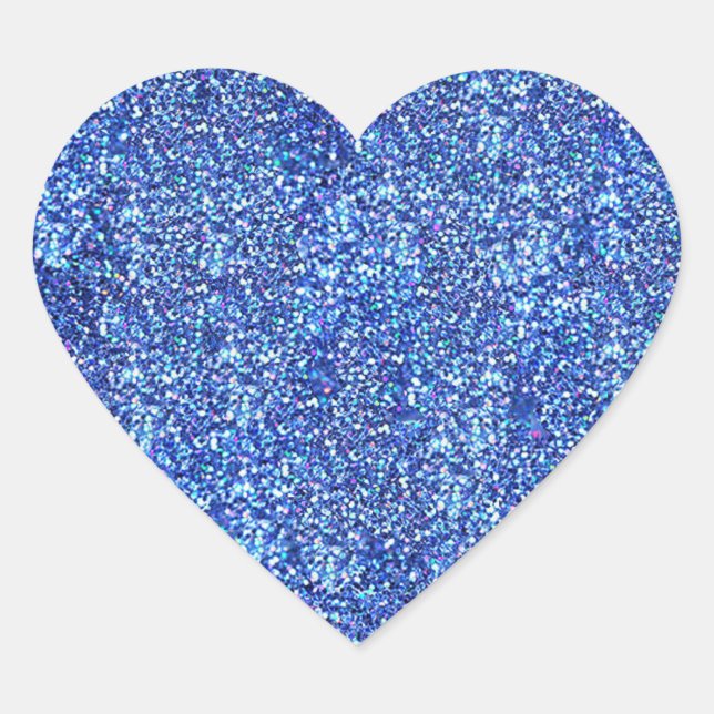Sticker Cœur Parties scintillant Bleue  Blair Modèle Glamour Mo (Devant)
