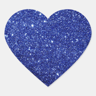 Sticker Cœur Parties scintillant bleue moderne