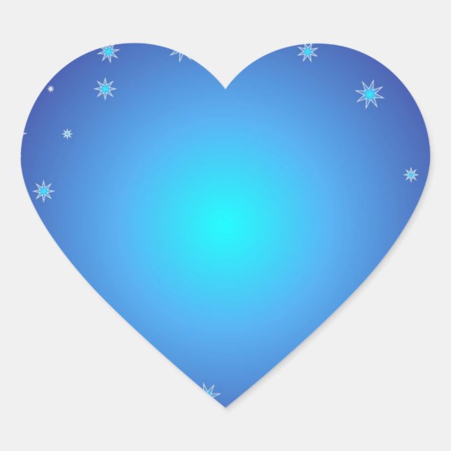 Sticker Cœur Parties scintillant Coeur Bleu (Devant)