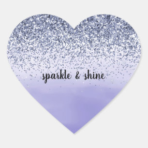 Sticker Cœur Parties scintillant d'aquarelle violette