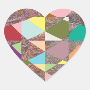 Sticker Cœur Parties scintillant de couleurs Abstraites