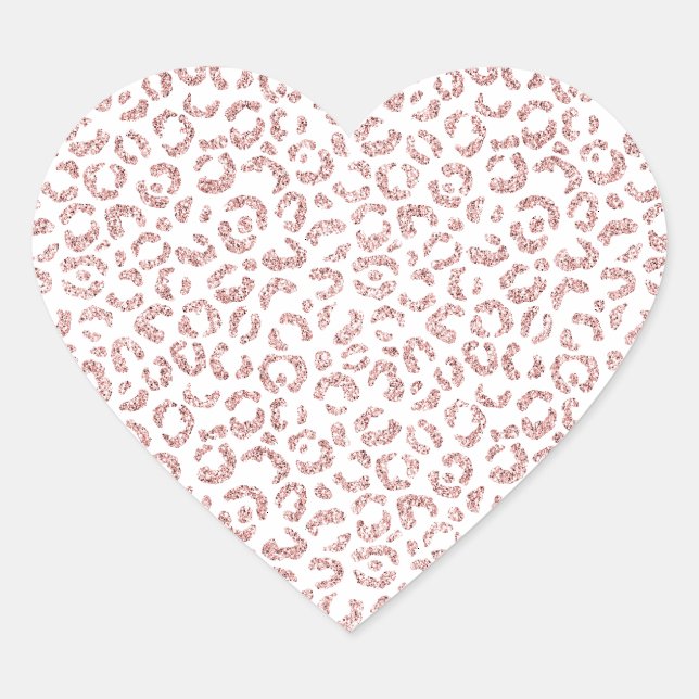 Sticker Cœur Parties scintillant de verre blanc rose (Devant)