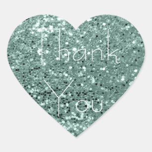 Sticker Cœur Parties scintillant de verre de Merci de verre ver