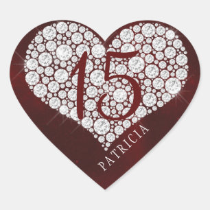 Sticker Cœur Parties scintillant diamants coeur Bourgogne quinc