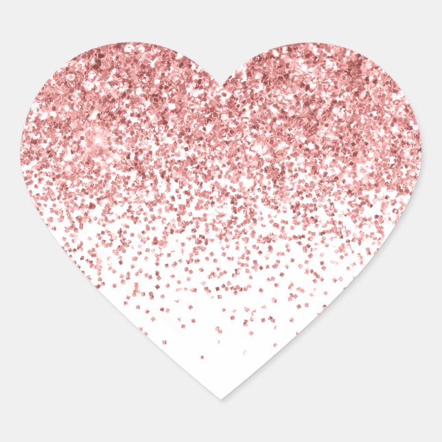 Sticker Cœur Parties scintillant étincelante glam Confetti rose (Devant)