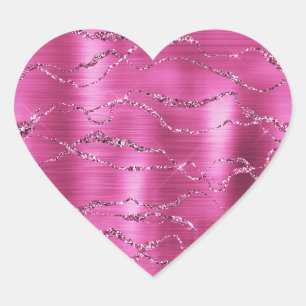 Sticker Cœur Parties scintillant Girl Rose Glitz