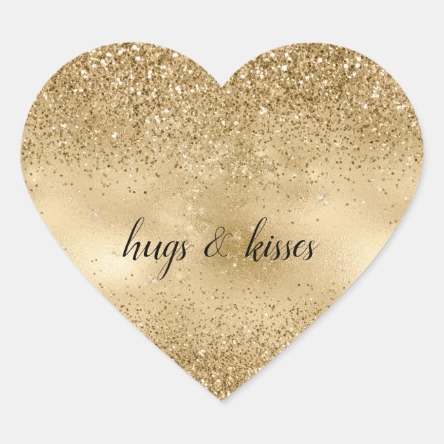 Sticker Cœur Parties scintillant Gold Glitzy (Devant)