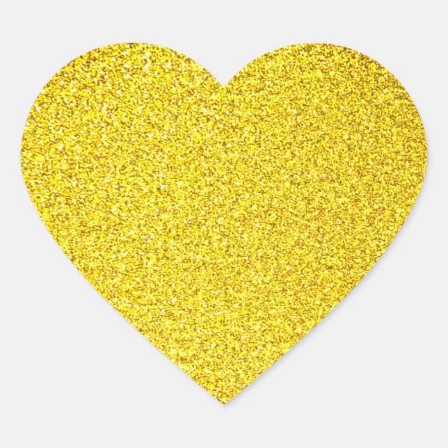 Sticker Cœur Parties scintillant jaune or étincelle Mariage Ann (Devant)