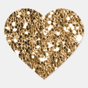 Sticker Cœur Parties scintillant Look Solid Or Sparkle