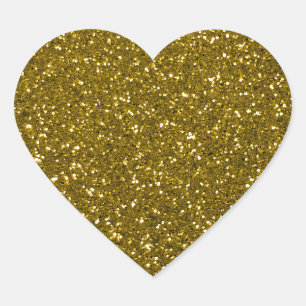 Sticker Cœur Parties scintillant or