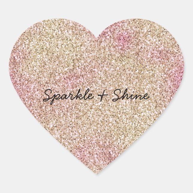 Sticker Cœur Parties scintillant or rose (Devant)