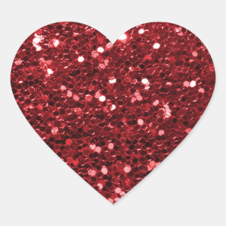 Sticker Cœur Parties scintillant Red Faux