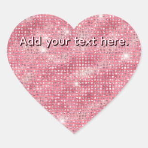 Sticker Cœur Parties scintillant rose Ajoutez votre propre Stic