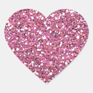 Sticker Cœur Parties scintillant rose brillant