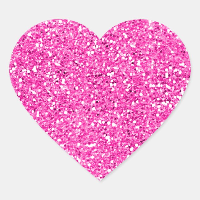 Sticker Cœur Parties scintillant rose chaud (Devant)