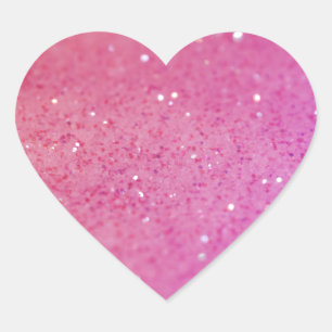 Sticker Cœur Parties scintillant rose chaud - brillant, étincel